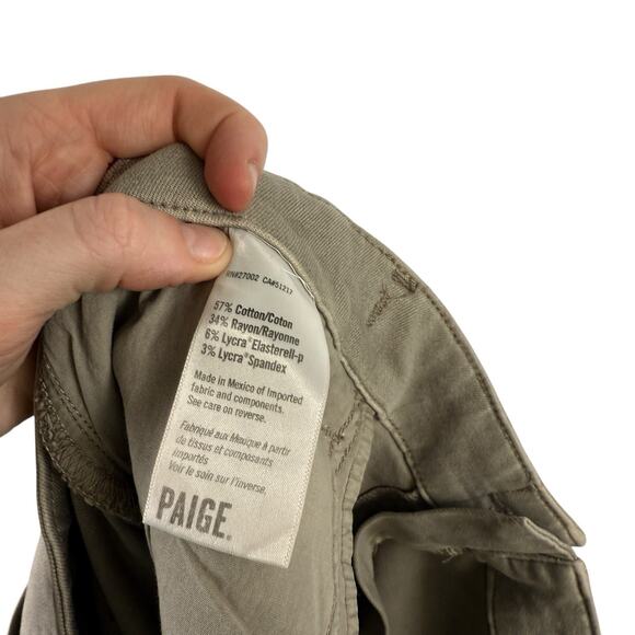 Paige Carly Wide Leg Ankle Jeans Vintage Moss Taupe Drawstring Womens 34 - Picture 7 of 8